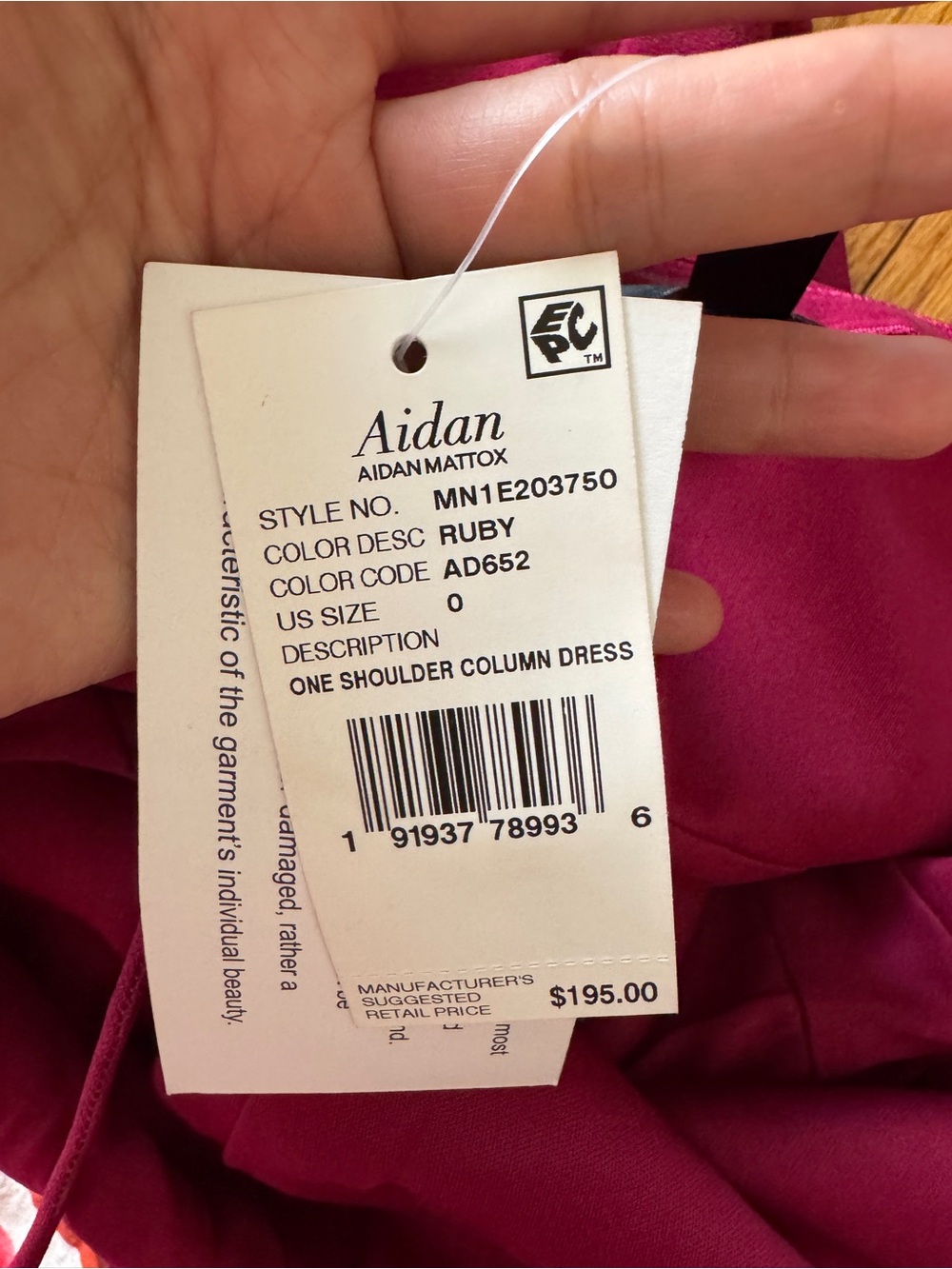 ADRIAN MATTOX Women's Fuchsia Asymmetrical Slip Dress XS - Picture 5 of 8